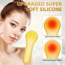 600mAh Rechargeable Silicone Facial Cleansing Brush With Heating, Vibration And Massage Functions, Deep Cleansing And Makeup Removal, Great Gift For Holidays And Mother's Day - Multicolor - View 10