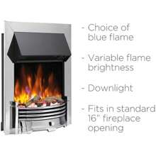 Modern Come LED Flame Effect Fire 2kW Fan Heater With Adjustable Flame Colors And Brightness Thermostat Remote Control Inset Depth 9cm Dimplex Optiflame Helmsdale - Chrome1 - View 7