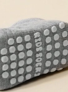 12 Pairs Baby Cartoon Smiling Face Slip-On Socks, Toddler Unisex Ankle Socks (Black, White, Grey)