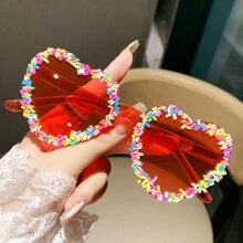 1 Peça Óculos de Moda de Impressão Gradiente Colorido, Padrão Abstrato em Forma de V, Estilo de Rua Casual Fofo, Lente de PC para Praia, Viagem, Uso em Todas as Estações para Férias na Praia, Ao Ar Livre, Viagem