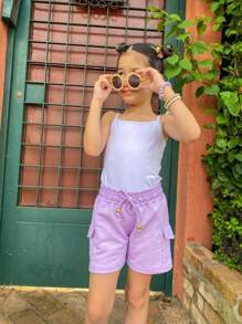 SHORTS CARGO PARA MENINAS INFANTIL JUVENIL ALGODÃO VERÃO LANÇAMENTO FEMININO 04 AO 16