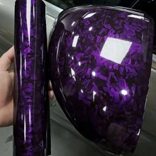 1 pieza Pegatina de vinilo rojo láser para coche, fácil de cortar y aplicar, decoración de coche, película de envoltura de fibra de carbono de colores múltiples disponible - Unitalla - Ver 21