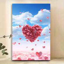 1 Pc Romantic Sky Love Theme Poster Wooden Framed Canvas Painting -  Thickness 2.25cm/0.9inch,Home Gift Decoration, Room Decoration Aesthetic, Wall Decoration Art, Perfect Gift, Autumn And Winter Wall Decoration, Living Room Decoration, Bedroom Decoration, Kitchen Decoration, Entry Decoration, Bathroom Decoration, Direct Wall Painting, High Quality Wall Painting Poster - Multicolor - View 3