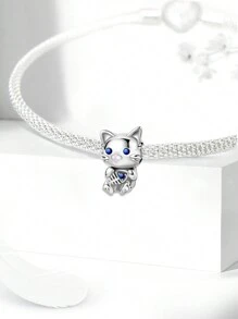 1 pieza Cuentas de plata de ley 925 con lindas huellas de mascotas, adecuado para pulseras y brazaletes de mujer, manualidades de joyería y como decoración diaria a juego con el atuendo para niñas