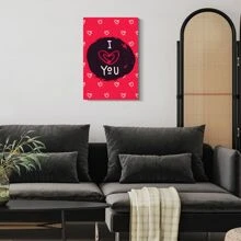 1 Pc Framed Canvas Decor Valentines Day Wall Art Happy Valentines Day Wall Decor Love Wall Decor For Valentines Day Decor Couple Gifts For Living Room Bedroom