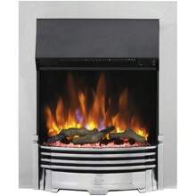 Modern Come LED Flame Effect Fire 2kW Fan Heater With Adjustable Flame Colors And Brightness Thermostat Remote Control Inset Depth 9cm Dimplex Optiflame Helmsdale - Chrome1 - View 1