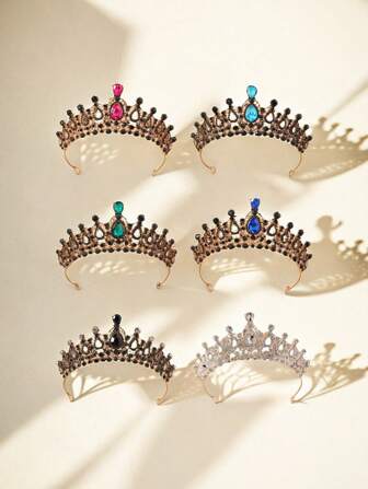 1pc Zinc-Alloy Large Bride Wedding Gorgeous Jewel Tiara Valentine's Day Couples Gift Fine Banquet Jewelry Tiara Coronas Crown Headpiece
