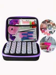 1 CONJUNTO Premium Diamond Painting Tool Container de armazenamento - Ferramentas e acessórios para joias, contas, anéis, pingentes, strass brilhantes, à prova de choque, slots 30/60/120, jarra protetora para organizar e armazenar pequenos acessórios
