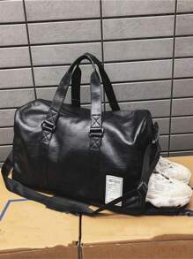 1 件新款时尚大容量多功能纯色防水耐磨 PU 皮革带干湿分离袋和独立鞋仓旅行包适合男女度假、运动试穿、旅行商务和返校化妆包洗漱包洗漱旅行包化妆品收纳海滩沙滩包度假必需品学校用品旅行必需品女士大学宿舍浴室