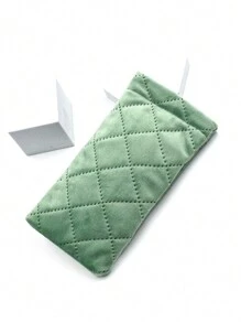 1pc Quilted Stitch Velvet Glasses Pouch, Soft Squeeze Top Case Eyeglasses Case - Multicolor - View 9