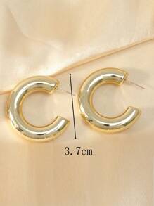 Juego de 6-18 piezas de aretes de aro grandes con forma de lágrima, trenzados y a rayas, accesorios exagerados de hip hop, aretes diarios para mujeres (sin embalaje de tarjeta) - Conjunto de aretes colgantes extra grandes en forma de C - Ver 5