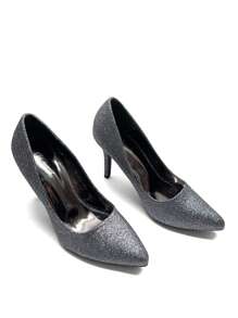 Women's Pointed Toe Simple High Heel Pumps, Casual Everyday Wear Stylish High Heels - Grey - View 3