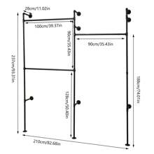Giá treo quần áo bằng ống công nghiệp gắn tường, giá treo quần áo bằng ống, giá treo quần áo cổ điển trên tường, khung quần áo bằng kim loại vàng thô mộc chịu lực cho phòng ngủ, phòng khách (màu đen), mùa xuân, tối giản, áo mùa hè, giá treo áo khoác trở lại trường, đồ dùng thiết yếu khi đi du lịch, trang trí phòng, trang trí phòng ngủ, sắp xếp đồ đạc và lưu trữ, váy giữ chó con, quần short, ốp điện thoại, bikini, váy mùa hè cho nữ, váy, váy mùa hè, váy, móng tay, quần jeans, áo, váy trắng, váy cho nữ - màu đen - Xem 2