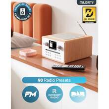 Internet Radio CD Player DAB+ Bluetooth Spotify Connect Podcasts FM Radio Dual Alarm 90 Presets Custom EQ Settings Full Colour LED Display Remote Control Black - Black1 - View 2