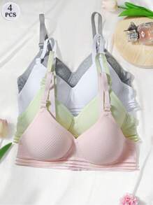 4 件装少女吊带胸罩，舒适肩带胸罩 - 彩色 - 查看 2