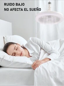 Ventilador De Techo E27 Lámpara Silenciosa Con Control Remoto  Ventiladores Luces 50W - Blanco - Ver 8