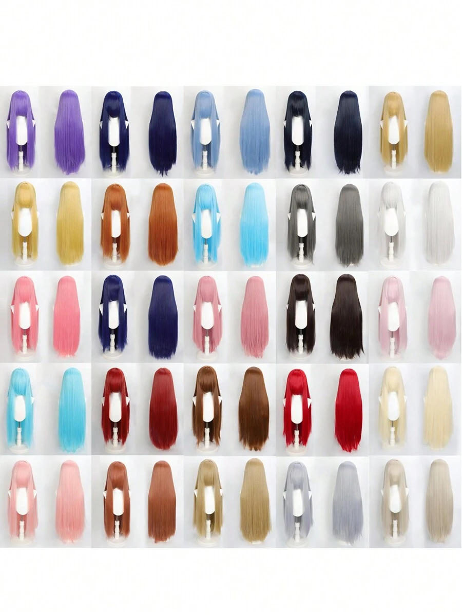 YEWELL Tóc giả thẳng dài 95cm (38 inch) có mái, chất liệu sợi tổng hợp chịu nhiệt, tự nhiên và mềm mại, phù hợp cho hóa trang nữ, sử dụng hàng ngày, trông rất thật và tự nhiên, là món quà lý tưởng cho các bữa tiệc, Giáng sinh, sinh nhật. Có các màu: Đỏ, Trắng, Vàng, Xanh lá cây, Cam, Hồng, Xanh dương, Đen. - Nhiều màu - Xem 1