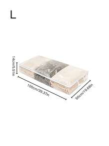 1pc Transparent Dual Zipper Clothes/Quilt Storage Bag, Rectangular Underbed Storage Box For Home Organization - Multicolor - View 11