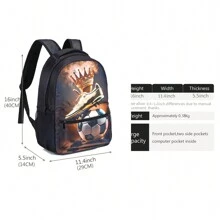 School Backpack For Boys And Girls, Shoulder Backpack Football Pattern Bag Sports Backpack For Outdoor Travel - Football Pattern Backpack - View 3