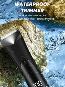 男女通用电动体毛修剪器，电动剃须刀，电动私处毛发修剪器，陶瓷刀片男士卫生剃须修剪器，全身护理 - 白色 - 查看 8