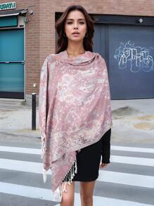 1 chiếc khăn choàng/khăn choàng trang trí tua rua đậu phộng dệt mới, vải, cho mùa xuân và mùa thu, phụ nữ mùa đông thu - Nhiều màu - Xem 23