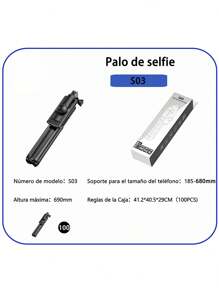 Trípode/palo para selfies con Bluetooth retráctil y conveniente para llevar el soporte para teléfono móvil