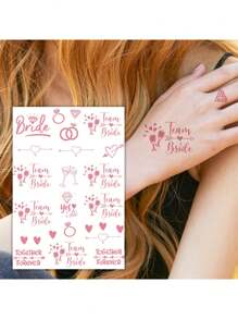 1 Sheet Glitter Tattoo Stickers For Wedding Party Waterproof Temporary Tattoos For Women And Men Hand And Body Decoration - Multicolor - View 2