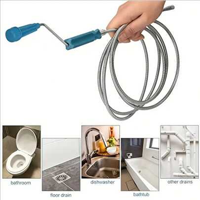 1 Pc Of Wire Hand Cranked Drain Pipe Blockage Remover - Spiral Design, With Cleaning Hook - Multifunctional Pipe Cleaning Tool, Suitable For Kitchen, Bathroom And Toilet