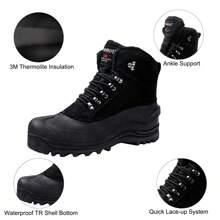 Riemot Women's Snow Boots, Waterproof Winter Boots For Dog Walking Hiking Trekking Fishing Riding Hunting, Mucker Yard Boots Gardening Shoes Warm Anti-Slip Ankle Boots - Black - View 6