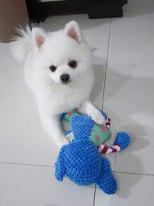 Dog Toy With Sound, Plush Shiba Inu, Suitable For Medium And Large Dogs Such As Corgi And French Bulldog, Can Reduce Boredom And Exercise Their Teeth And Body, For Dog Use Only - Blue - View 5