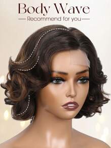 DUOZIMEI Curly Bob Wig Short Curly Wigs For Black Woman Body Wave Side Part Synthetic Lace Front Wig Wear And Go Glueless Wig For Beginners(10"-Black) - Multicolor - View 4