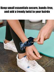 拉链发圈、口袋发圈、天鹅绒发带手链、钥匙钱口红收纳盒、橡皮筋发圈、纯色韩货天鹅绒拉链式直筒发圈、韩式时尚布料隐形拉链直筒发饰、母亲节、送给妈妈的礼物、家居浴室装饰、秋季装饰、返校季 - 彩色 - 查看 6