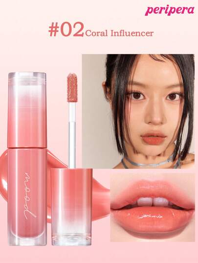 Peripera K-Beauty Ink Mood Glowy Tint，Water Bare Tint，Mirror Watery Lip Gloss，Glass Lip Gloss，丰盈，自然保湿，轻盈，提亮，持久显色，舒适不粘腻，适合戴口罩，不泛白，K-Beauty，韩国化妆品