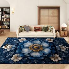 1 件 3D 复古花卉地毯，创意欧美植物元素矩形柔软防滑地毯，适用于户外、入口、客厅、卧室、洗衣房、浴室、游戏室、可机洗装饰垫，适合四季、家居装饰