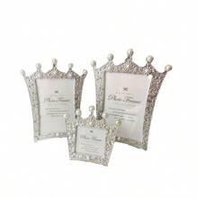 1pc Faux Faux Pearl Decor Photo Frame & 1pc Random Inner Paper, Gorgeous Plastic Picture Display Frame, For Home Decor - Silver - View 9