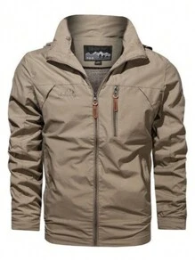 Men's Windproof And Waterproof Jacket - Màu Khaki - Xem 7