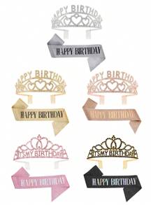 2 Cái/Bộ Vương Miện Vàng Chúc Mừng Sinh Nhật Nữ Hoàng Vương Miện Pha Lê Và Công Chúa Hoàng Gia Mũ Đội Đầu Cho Người Lớn Tiệc Sinh Nhật Hóa Trang Phụ Kiện Nhập Vai Bộ Đạo Cụ Chụp Ảnh - Xem 11