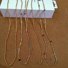 4pcs/Set Women Beaded Waist Chain Set - Simple & Vacation Vibe, Without Plating, Beads Made Of Main Materials, Suitable For Daily And Party Wear