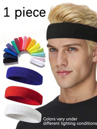 1 st Sportsvettband/pannband/huvudomslag/yogapannband/halsduk/snyggaste sport- eller modehårband, handduksmaterial pannband