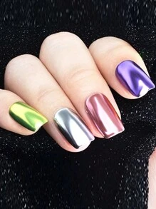 12 Stück magisches Spiegelnagelpulver, holografisches Lasernagelpulver-Pigment, glänzendes glitzerndes Nagelkunstpulver mit doppelseitigem Lidschattenpinsel für Maniküre