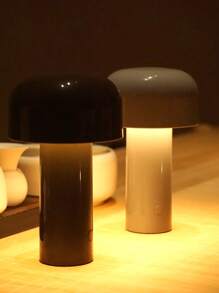 1 Pc Yellow/White/Black/Gray LED Mushroom Desk Lamp, Decorative Lamp With USB Charging Function, Minimalist Night Lamp With Tri-Color Dimmable, Suitable For Entryway, Office, Bedroom Bedside, Study, Living Room, Valentine's Day, Halloween, Thanksgiving, Mardi Gras, Christmas, It's An Indispensable Desk Lamp For Study And Work.