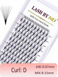 120/240 sợi mi giả nối sẵn, độ cong 3D/5D/10D, độ cong C/D, độ dày 0.07mm, khay hỗn hợp, mi giả nối sẵn 8-15mm, mi dài vừa, mi giả nối sẵn mềm mại, chất lượng chuyên nghiệp - D - Xem 9