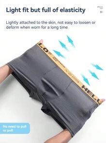 4pcs/Pack Men's Ice Silk Underwear Fashion Stripe Comfortable Boxer Briefs Plus Size Shorts