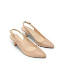 Women's Pumps Slingback Sandals Pumps For Women Pointed Toe Dress Party Court Shoes Ladies Kitten Heel Wedding Shoes - 裸色-PU - 查看 4