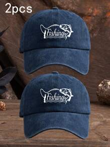 1pc Unisex Fishing & Outdoor Casual Fashion Washed Print Baseball Cap, Adjustable Size, Suitable For All Seasons Daily Wear - Washed Baseball Cap - View 17