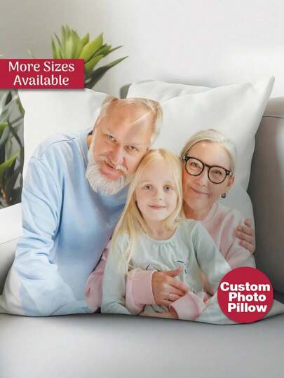 1PC Single Printed Custom Photo Cushion Cover ,Tailored To The Family's Cushion Cover,DIY Customized Home Decorative,Exquisite Warm And Harmonious Family Atmosphere Gift For AnniversariesSuitable For Valentine's Day, Mother's Day, Father's Day, Thanksgiving,Headboard Pillow, Sofa Cushion, Car Headrest, Office Pillow Cover,For Housewarming Sofa,Bed,Car,Tea Room,Bedroom,Living Room