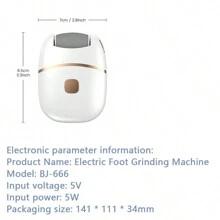 Rechargeable Electric Foot Callus Remover With LED Light -2-Speed, Portable & Cordless For Smooth Feet Exfoliation - White - View 7