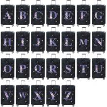 Luggage Cover Travel Case Cover For 18 To 32 Inch Luggage Protector Cases For Men Women Outdoor Holiday Travel Essentials Accessories Polyester Suitcase Elastic Dust Covers Fashion Initial Name A To Z Purple Flower Letter Print Toiletry Bag Wash Bag Toiletry Travel Bag Makeup Storage Beach Beach Bag Vacation Holiday Essentials School Supplies Travel Essentials Ladies For College Dorm Bathroom Bag For School School Accessories School Stuff - Black - View 7