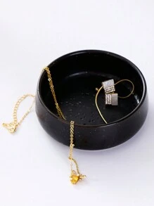 1 件陶瓷珠宝托盘，圆形桌面安装多用途收纳盘，可存放戒指、耳环、手表 - 家用配件收纳盒，珠宝托盘，适合女性返校礼物 - 彩色 - 查看 4