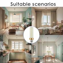 E26 LED 玉米灯泡，24w-冷白色 6000k，AC110-220V，无闪烁，不可调光，适用于家庭照明 - 4 件装 - 白色 - 查看 8